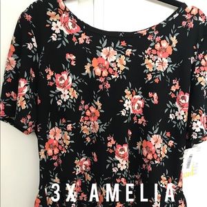 3x Floral Lularoe Amelia